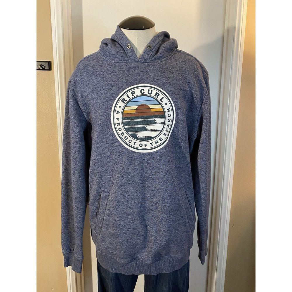 RIP CURL Men's A Product Of‎ The Search Graphic Pullover Hoodie Heather Blue M